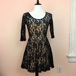 Black lace A-Line Dress